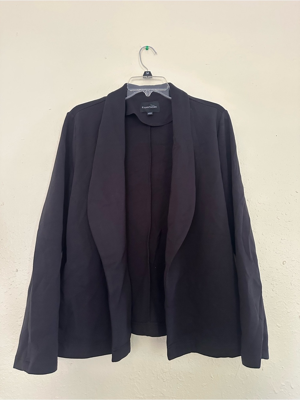 41 Hawthorn Black Draped Open-Front Blazer EUC